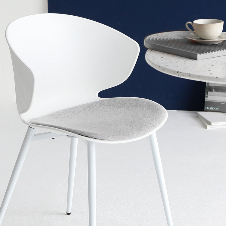 Contemporary Style Dining Chair Armless Wingback Side Chairs with Metal Legs Clearhalo ' kitchen&dining_furn' 'Dining Chairs' 'Dining Tables & Seating' 'dining_chair' 'furn' 'furn_dining_chair' 'Furniture' 'furniture_dining_chair' 'Kitchen & Dining Furniture' 'kitchen' 4260769