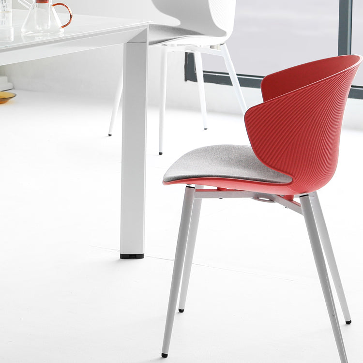 Contemporary Style Dining Chair Armless Wingback Side Chairs with Metal Legs Clearhalo ' kitchen&dining_furn' 'Dining Chairs' 'Dining Tables & Seating' 'dining_chair' 'furn' 'furn_dining_chair' 'Furniture' 'furniture_dining_chair' 'Kitchen & Dining Furniture' 'kitchen' 4260771