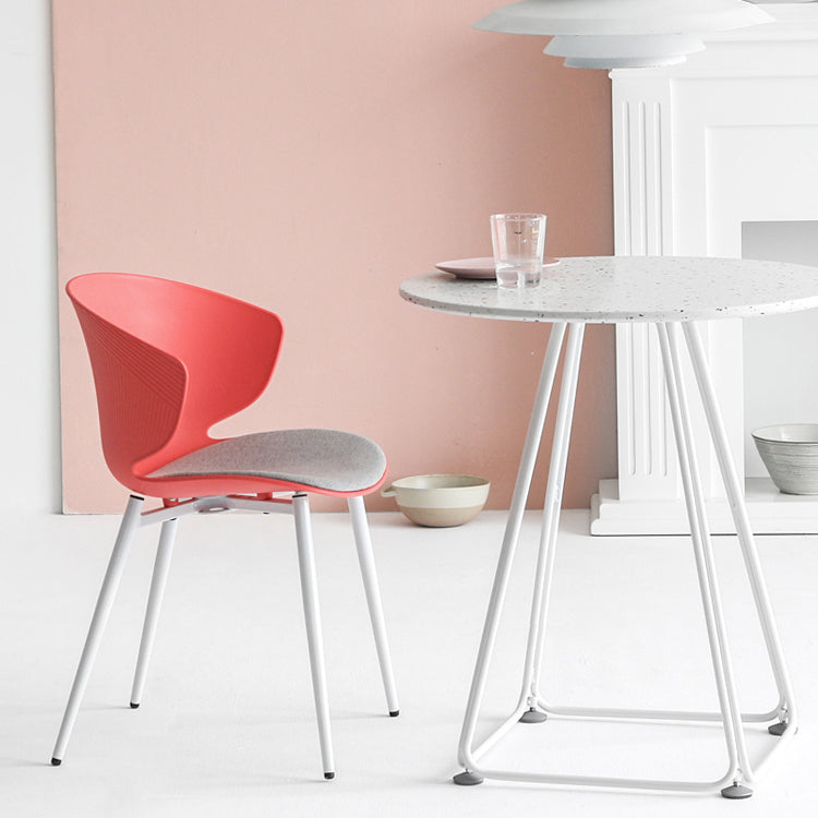 Contemporary Style Dining Chair Armless Wingback Side Chairs with Metal Legs Clearhalo ' kitchen&dining_furn' 'Dining Chairs' 'Dining Tables & Seating' 'dining_chair' 'furn' 'furn_dining_chair' 'Furniture' 'furniture_dining_chair' 'Kitchen & Dining Furniture' 'kitchen' 4260773