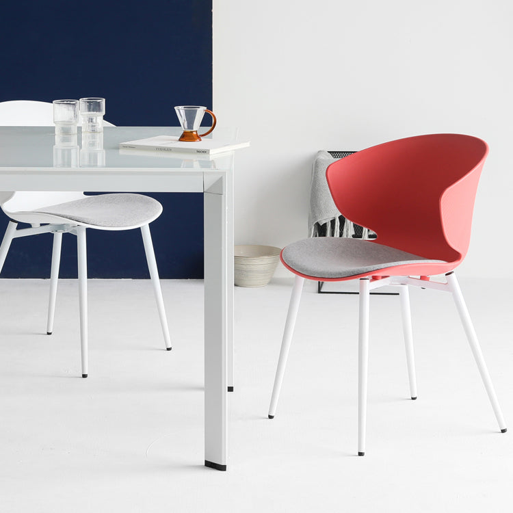 Contemporary Style Dining Chair Armless Wingback Side Chairs with Metal Legs Clearhalo ' kitchen&dining_furn' 'Dining Chairs' 'Dining Tables & Seating' 'dining_chair' 'furn' 'furn_dining_chair' 'Furniture' 'furniture_dining_chair' 'Kitchen & Dining Furniture' 'kitchen' 4260774