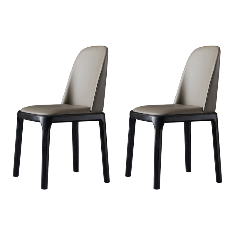 Contemporary Style Side Chairs Armless Parsons Chairs with Wooden Legs Grey 2 Piece Set Clearhalo ' kitchen&dining_furn' 'Dining Chairs' 'Dining Tables & Seating' 'dining_chair' 'furn' 'furn_dining_chair' 'Furniture' 'furniture_dining_chair' 'Kitchen & Dining Furniture' 'kitchen' 4260780
