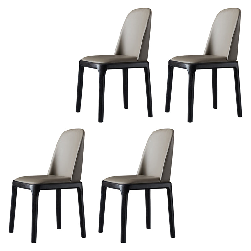 Contemporary Style Side Chairs Armless Parsons Chairs with Wooden Legs Grey 4 Piece Set Clearhalo ' kitchen&dining_furn' 'Dining Chairs' 'Dining Tables & Seating' 'dining_chair' 'furn' 'furn_dining_chair' 'Furniture' 'furniture_dining_chair' 'Kitchen & Dining Furniture' 'kitchen' 4260781