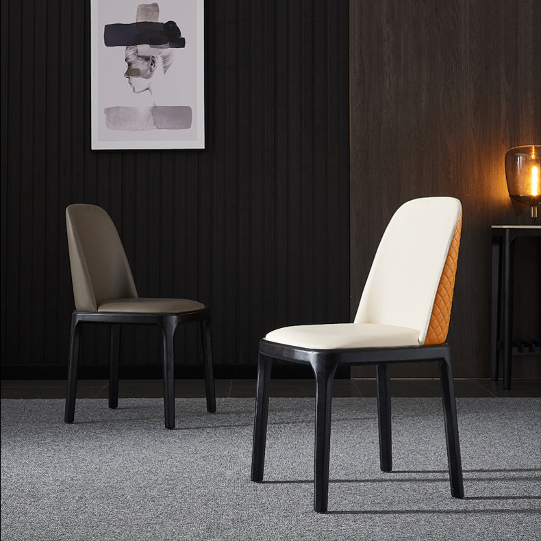 Contemporary Style Side Chairs Armless Parsons Chairs with Wooden Legs Clearhalo ' kitchen&dining_furn' 'Dining Chairs' 'Dining Tables & Seating' 'dining_chair' 'furn' 'furn_dining_chair' 'Furniture' 'furniture_dining_chair' 'Kitchen & Dining Furniture' 'kitchen' 4260791