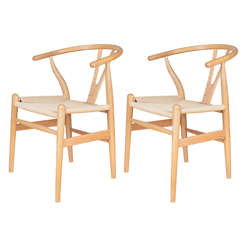 Modern Wood Dining Room Chair Armless Fork Bone Dining Chairs for Home Use Beige 2 Piece Set Clearhalo ' kitchen&dining_furn' 'Dining Chairs' 'Dining Tables & Seating' 'dining_chair' 'furn' 'furn_dining_chair' 'Furniture' 'furniture_dining_chair' 'Kitchen & Dining Furniture' 'kitchen' 4260817