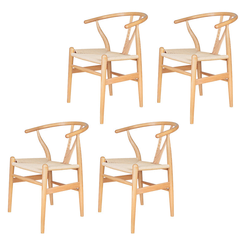 Modern Wood Dining Room Chair Armless Fork Bone Dining Chairs for Home Use Beige 4 Piece Set Clearhalo ' kitchen&dining_furn' 'Dining Chairs' 'Dining Tables & Seating' 'dining_chair' 'furn' 'furn_dining_chair' 'Furniture' 'furniture_dining_chair' 'Kitchen & Dining Furniture' 'kitchen' 4260818