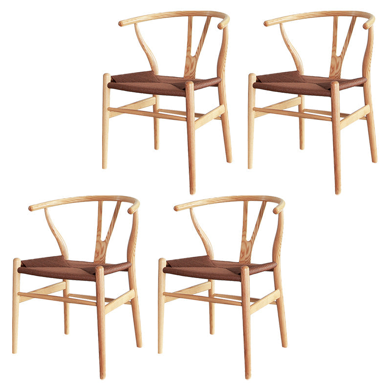 Modern Wood Dining Room Chair Armless Fork Bone Dining Chairs for Home Use Coffee 4 Piece Set Clearhalo ' kitchen&dining_furn' 'Dining Chairs' 'Dining Tables & Seating' 'dining_chair' 'furn' 'furn_dining_chair' 'Furniture' 'furniture_dining_chair' 'Kitchen & Dining Furniture' 'kitchen' 4260822