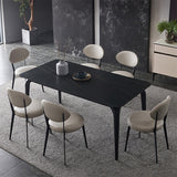 Contemporary Restaurant Leather Side Chair Open Back Dining Chair with Black Legs Clearhalo ' kitchen&dining_furn' 'Dining Chairs' 'Dining Tables & Seating' 'dining_chair' 'furn' 'furn_dining_chair' 'Furniture' 'furniture_dining_chair' 'Kitchen & Dining Furniture' 'kitchen' 4260833