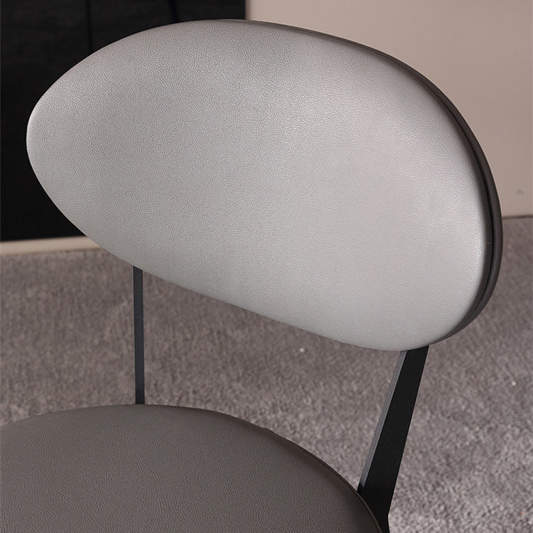Contemporary Restaurant Leather Side Chair Open Back Dining Chair with Black Legs Clearhalo ' kitchen&dining_furn' 'Dining Chairs' 'Dining Tables & Seating' 'dining_chair' 'furn' 'furn_dining_chair' 'Furniture' 'furniture_dining_chair' 'Kitchen & Dining Furniture' 'kitchen' 4260836