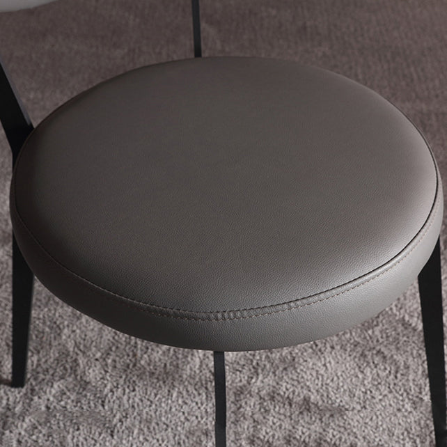 Contemporary Restaurant Leather Side Chair Open Back Dining Chair with Black Legs Clearhalo ' kitchen&dining_furn' 'Dining Chairs' 'Dining Tables & Seating' 'dining_chair' 'furn' 'furn_dining_chair' 'Furniture' 'furniture_dining_chair' 'Kitchen & Dining Furniture' 'kitchen' 4260838