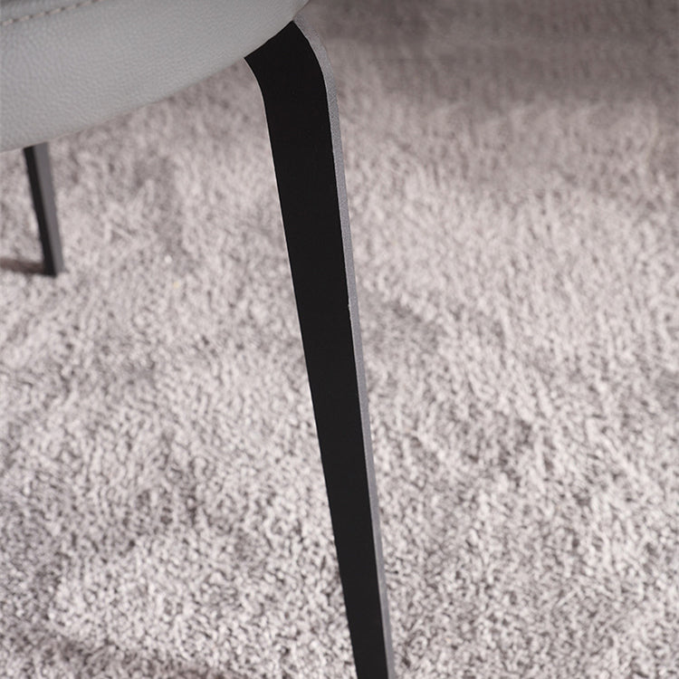 Contemporary Restaurant Leather Side Chair Open Back Dining Chair with Black Legs Clearhalo ' kitchen&dining_furn' 'Dining Chairs' 'Dining Tables & Seating' 'dining_chair' 'furn' 'furn_dining_chair' 'Furniture' 'furniture_dining_chair' 'Kitchen & Dining Furniture' 'kitchen' 4260839