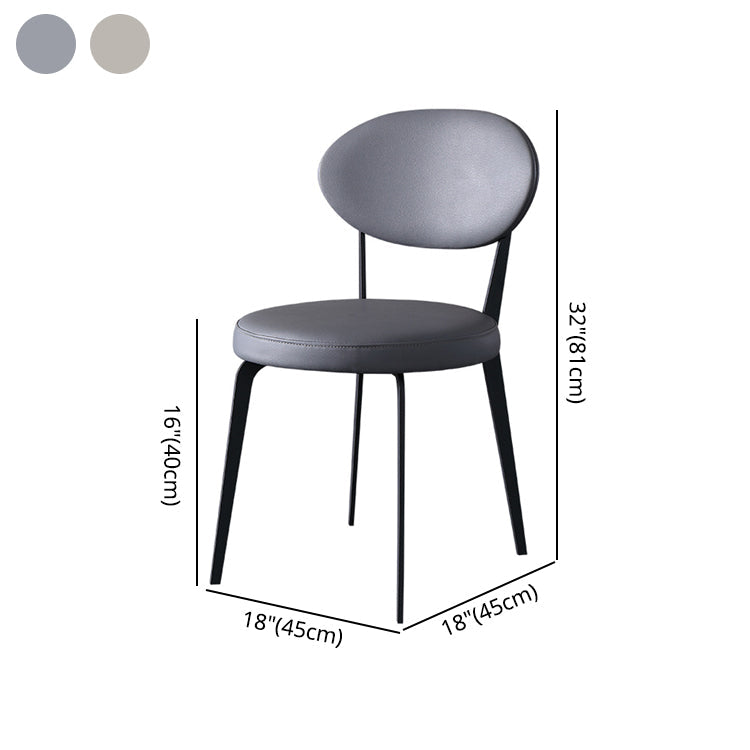 Contemporary Restaurant Leather Side Chair Open Back Dining Chair with Black Legs Clearhalo ' kitchen&dining_furn' 'Dining Chairs' 'Dining Tables & Seating' 'dining_chair' 'furn' 'furn_dining_chair' 'Furniture' 'furniture_dining_chair' 'Kitchen & Dining Furniture' 'kitchen' 4260842
