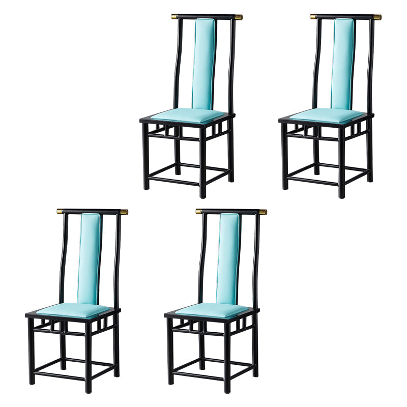 Modern Metal Dining Room Chair Slat Back Dining Chair for Restaurant Use Turquoise 4 Piece Set Clearhalo ' kitchen&dining_furn' 'Dining Chairs' 'Dining Tables & Seating' 'dining_chair' 'furn' 'furn_dining_chair' 'Furniture' 'furniture_dining_chair' 'Kitchen & Dining Furniture' 'kitchen' 4260862