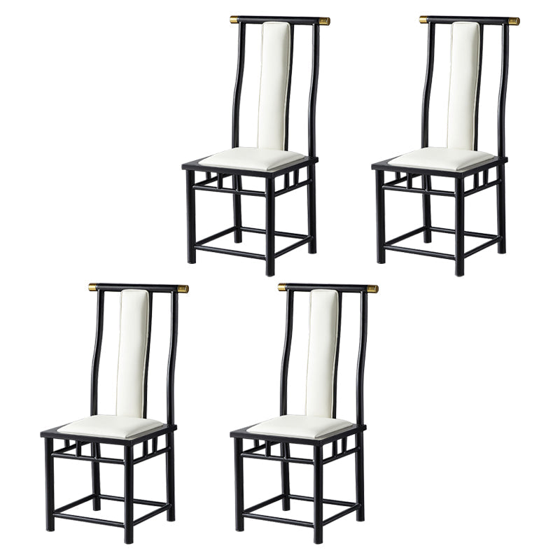 Modern Metal Dining Room Chair Slat Back Dining Chair for Restaurant Use White 4 Piece Set Clearhalo ' kitchen&dining_furn' 'Dining Chairs' 'Dining Tables & Seating' 'dining_chair' 'furn' 'furn_dining_chair' 'Furniture' 'furniture_dining_chair' 'Kitchen & Dining Furniture' 'kitchen' 4260863