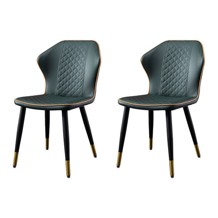 Indoor Scandinavian Side Chair Metal Upholstered Wingback Dining Room Chair Army Green 2 Piece Set Clearhalo ' kitchen&dining_furn' 'Dining Chairs' 'Dining Tables & Seating' 'dining_chair' 'furn' 'furn_dining_chair' 'Furniture' 'furniture_dining_chair' 'Kitchen & Dining Furniture' 'kitchen' 4260886