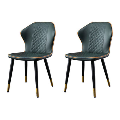 Indoor Scandinavian Side Chair Metal Upholstered Wingback Dining Room Chair Army Green 2 Piece Set Clearhalo ' kitchen&dining_furn' 'Dining Chairs' 'Dining Tables & Seating' 'dining_chair' 'furn' 'furn_dining_chair' 'Furniture' 'furniture_dining_chair' 'Kitchen & Dining Furniture' 'kitchen' 4260886
