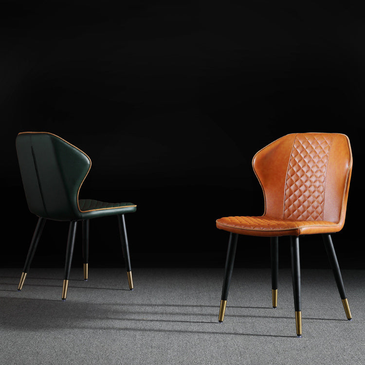 Indoor Scandinavian Side Chair Metal Upholstered Wingback Dining Room Chair Clearhalo ' kitchen&dining_furn' 'Dining Chairs' 'Dining Tables & Seating' 'dining_chair' 'furn' 'furn_dining_chair' 'Furniture' 'furniture_dining_chair' 'Kitchen & Dining Furniture' 'kitchen' 4260888