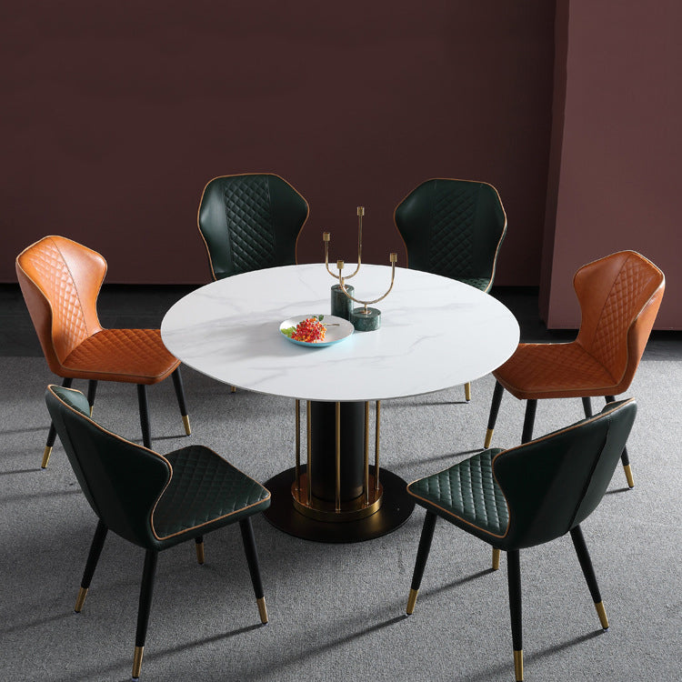 Indoor Scandinavian Side Chair Metal Upholstered Wingback Dining Room Chair Clearhalo ' kitchen&dining_furn' 'Dining Chairs' 'Dining Tables & Seating' 'dining_chair' 'furn' 'furn_dining_chair' 'Furniture' 'furniture_dining_chair' 'Kitchen & Dining Furniture' 'kitchen' 4260896