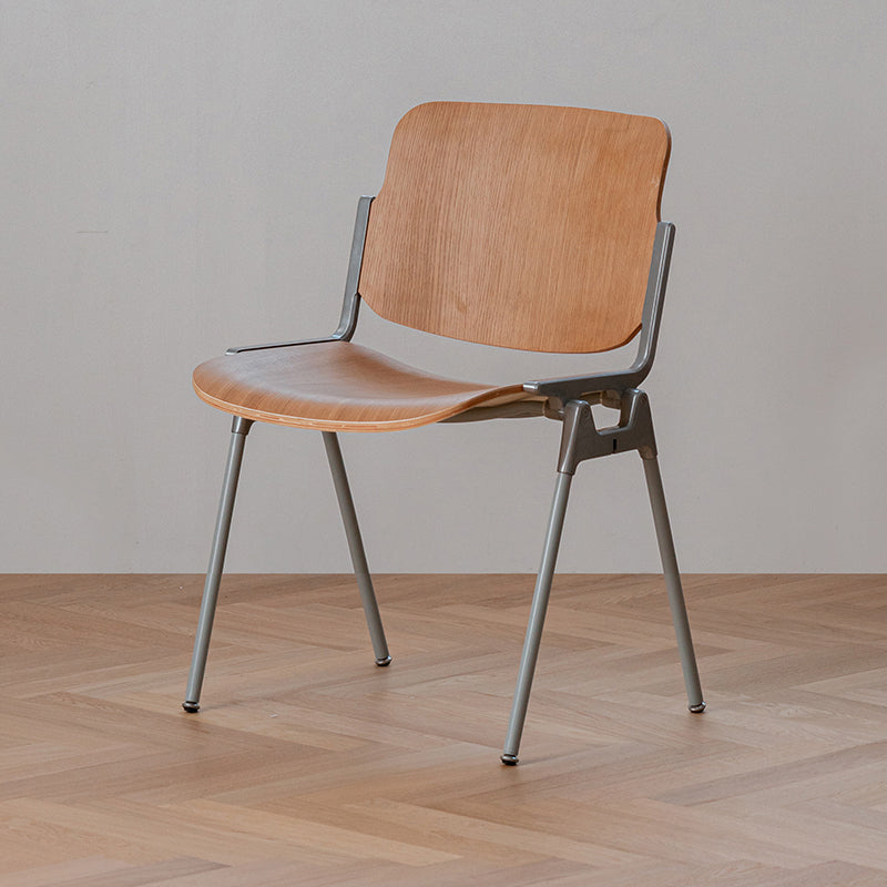 Contemporary Style Dining Chair Armless Open Back Chairs with Metal Legs Natural 1 Piece Clearhalo ' kitchen&dining_furn' 'Dining Chairs' 'Dining Tables & Seating' 'dining_chair' 'furn' 'furn_dining_chair' 'Furniture' 'furniture_dining_chair' 'Kitchen & Dining Furniture' 'kitchen' 4260914