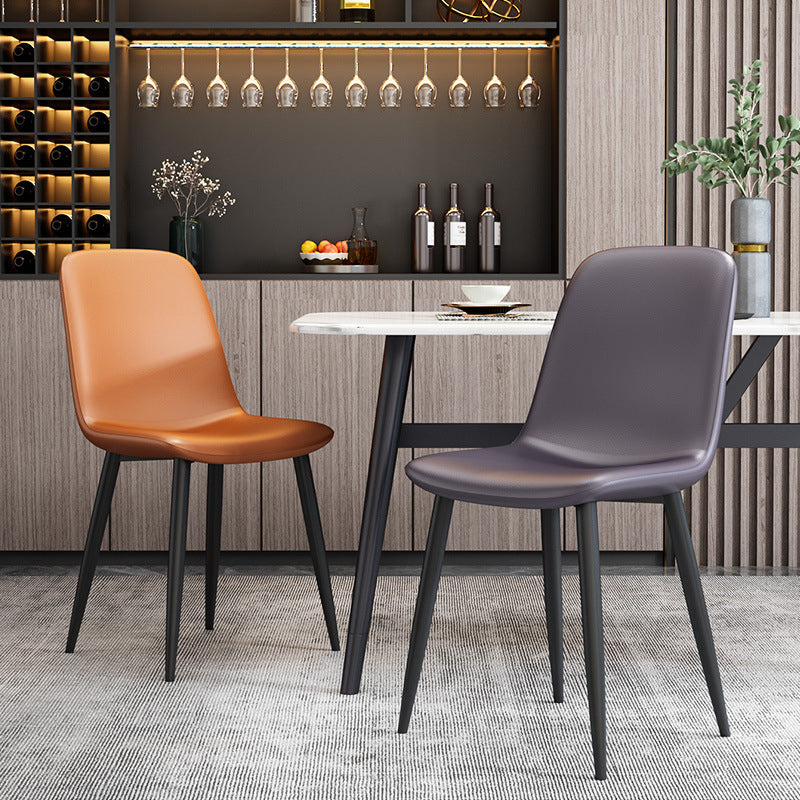 Modern Leather Meeting Room Side Chair Solid Back Matte Finish Dining Chair Clearhalo ' kitchen&dining_furn' 'Dining Chairs' 'Dining Tables & Seating' 'dining_chair' 'Furniture' 'furniture_dining_chair' 'Kitchen & Dining Furniture' 'kitchen' 4260924
