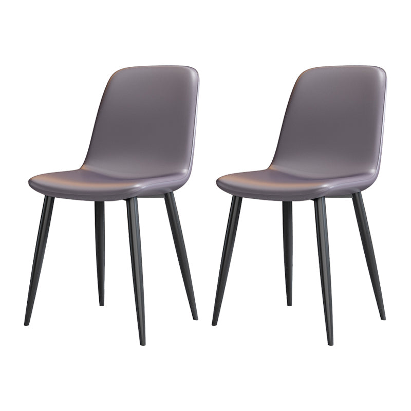 Modern Leather Meeting Room Side Chair Solid Back Matte Finish Dining Chair Grey Set of 2 Clearhalo ' kitchen&dining_furn' 'Dining Chairs' 'Dining Tables & Seating' 'dining_chair' 'Furniture' 'furniture_dining_chair' 'Kitchen & Dining Furniture' 'kitchen' 4260925