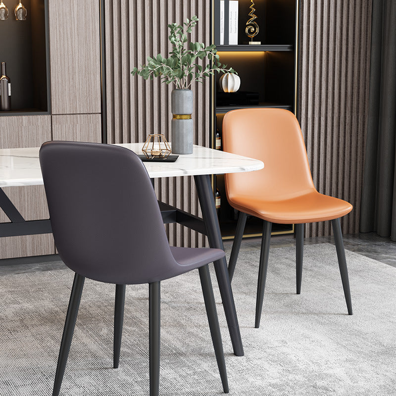 Modern Leather Meeting Room Side Chair Solid Back Matte Finish Dining Chair Clearhalo ' kitchen&dining_furn' 'Dining Chairs' 'Dining Tables & Seating' 'dining_chair' 'Furniture' 'furniture_dining_chair' 'Kitchen & Dining Furniture' 'kitchen' 4260927
