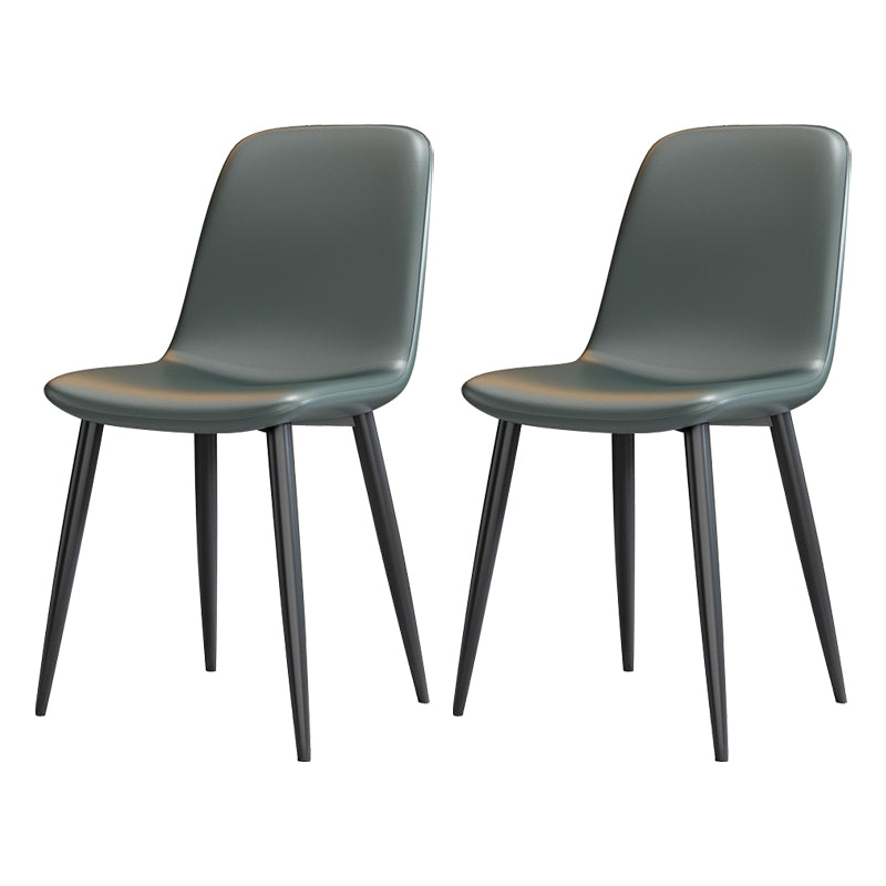 Modern Leather Meeting Room Side Chair Solid Back Matte Finish Dining Chair Green Set of 2 Clearhalo ' kitchen&dining_furn' 'Dining Chairs' 'Dining Tables & Seating' 'dining_chair' 'Furniture' 'furniture_dining_chair' 'Kitchen & Dining Furniture' 'kitchen' 4260928