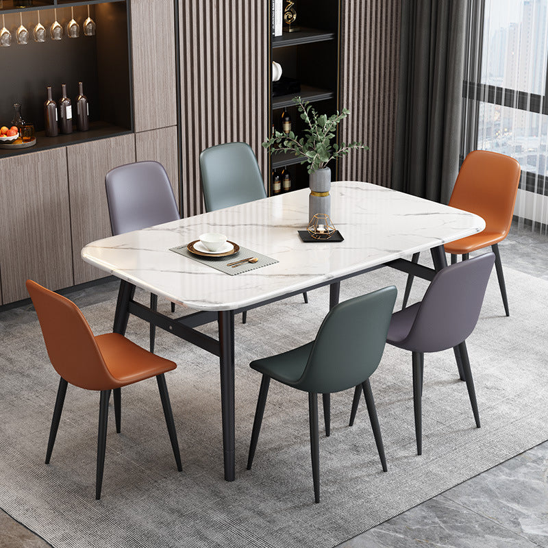 Modern Leather Meeting Room Side Chair Solid Back Matte Finish Dining Chair Clearhalo ' kitchen&dining_furn' 'Dining Chairs' 'Dining Tables & Seating' 'dining_chair' 'Furniture' 'furniture_dining_chair' 'Kitchen & Dining Furniture' 'kitchen' 4260929