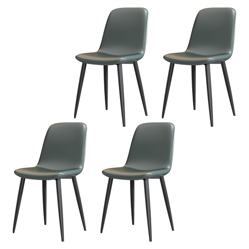 Modern Leather Meeting Room Side Chair Solid Back Matte Finish Dining Chair Green Set of 4 Clearhalo ' kitchen&dining_furn' 'Dining Chairs' 'Dining Tables & Seating' 'dining_chair' 'Furniture' 'furniture_dining_chair' 'Kitchen & Dining Furniture' 'kitchen' 4260931