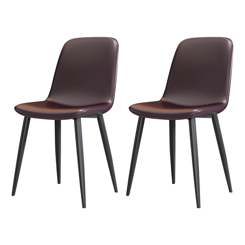 Modern Leather Meeting Room Side Chair Solid Back Matte Finish Dining Chair Coffee Set of 2 Clearhalo ' kitchen&dining_furn' 'Dining Chairs' 'Dining Tables & Seating' 'dining_chair' 'Furniture' 'furniture_dining_chair' 'Kitchen & Dining Furniture' 'kitchen' 4260940