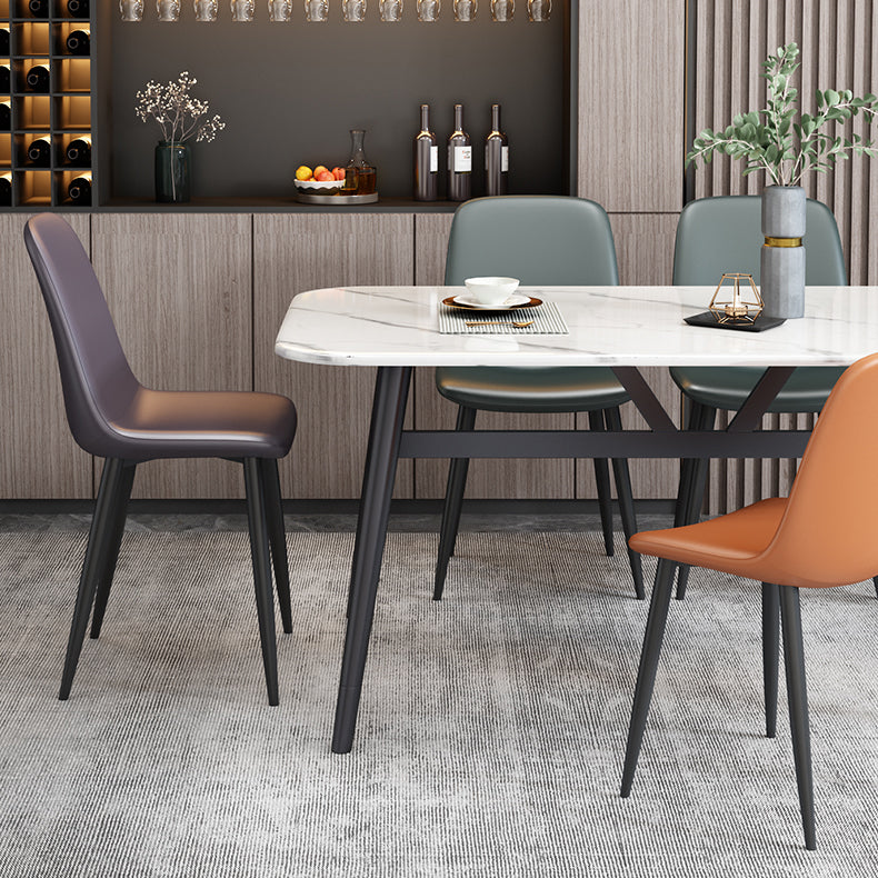Modern Leather Meeting Room Side Chair Solid Back Matte Finish Dining Chair Clearhalo ' kitchen&dining_furn' 'Dining Chairs' 'Dining Tables & Seating' 'dining_chair' 'Furniture' 'furniture_dining_chair' 'Kitchen & Dining Furniture' 'kitchen' 4260941