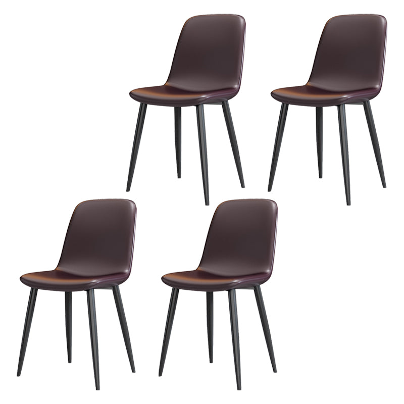 Modern Leather Meeting Room Side Chair Solid Back Matte Finish Dining Chair Coffee Set of 4 Clearhalo ' kitchen&dining_furn' 'Dining Chairs' 'Dining Tables & Seating' 'dining_chair' 'Furniture' 'furniture_dining_chair' 'Kitchen & Dining Furniture' 'kitchen' 4260942