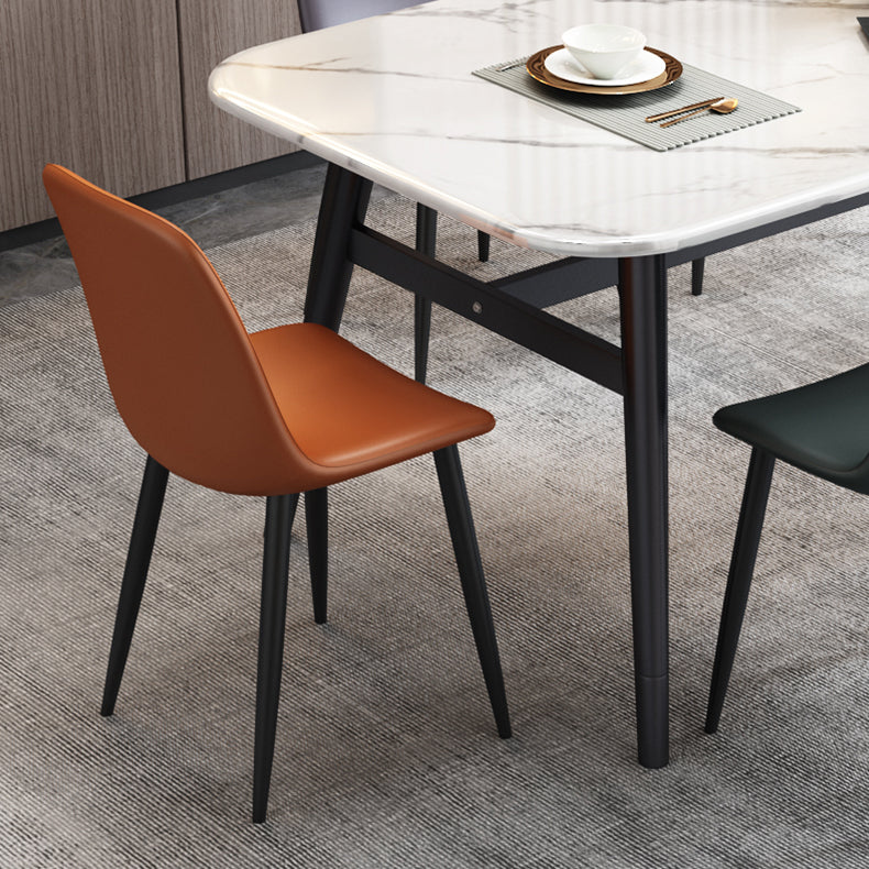 Modern Leather Meeting Room Side Chair Solid Back Matte Finish Dining Chair Clearhalo ' kitchen&dining_furn' 'Dining Chairs' 'Dining Tables & Seating' 'dining_chair' 'Furniture' 'furniture_dining_chair' 'Kitchen & Dining Furniture' 'kitchen' 4260945
