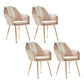 Scandinavian Bedroom Solid Back Arm Chair Velvet Matte Finish Dining Chair Rose Bloom 4 Piece Set Brass Gold Clearhalo ' kitchen&dining_furn' 'Dining Chairs' 'Dining Tables & Seating' 'dining_chair' 'furn' 'furn_dining_chair' 'Furniture' 'furniture_dining_chair' 'Kitchen & Dining Furniture' 'kitchen' 4260961
