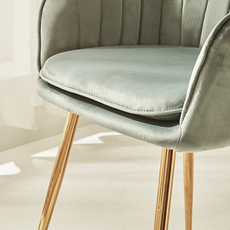 Scandinavian Bedroom Solid Back Arm Chair Velvet Matte Finish Dining Chair Clearhalo ' kitchen&dining_furn' 'Dining Chairs' 'Dining Tables & Seating' 'dining_chair' 'furn' 'furn_dining_chair' 'Furniture' 'furniture_dining_chair' 'Kitchen & Dining Furniture' 'kitchen' 4260962