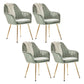Scandinavian Bedroom Solid Back Arm Chair Velvet Matte Finish Dining Chair Light Green 4 Piece Set Brass Gold Clearhalo ' kitchen&dining_furn' 'Dining Chairs' 'Dining Tables & Seating' 'dining_chair' 'furn' 'furn_dining_chair' 'Furniture' 'furniture_dining_chair' 'Kitchen & Dining Furniture' 'kitchen' 4260968