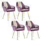 Scandinavian Bedroom Solid Back Arm Chair Velvet Matte Finish Dining Chair Purple 4 Piece Set Brass Gold Clearhalo ' kitchen&dining_furn' 'Dining Chairs' 'Dining Tables & Seating' 'dining_chair' 'furn' 'furn_dining_chair' 'Furniture' 'furniture_dining_chair' 'Kitchen & Dining Furniture' 'kitchen' 4260971