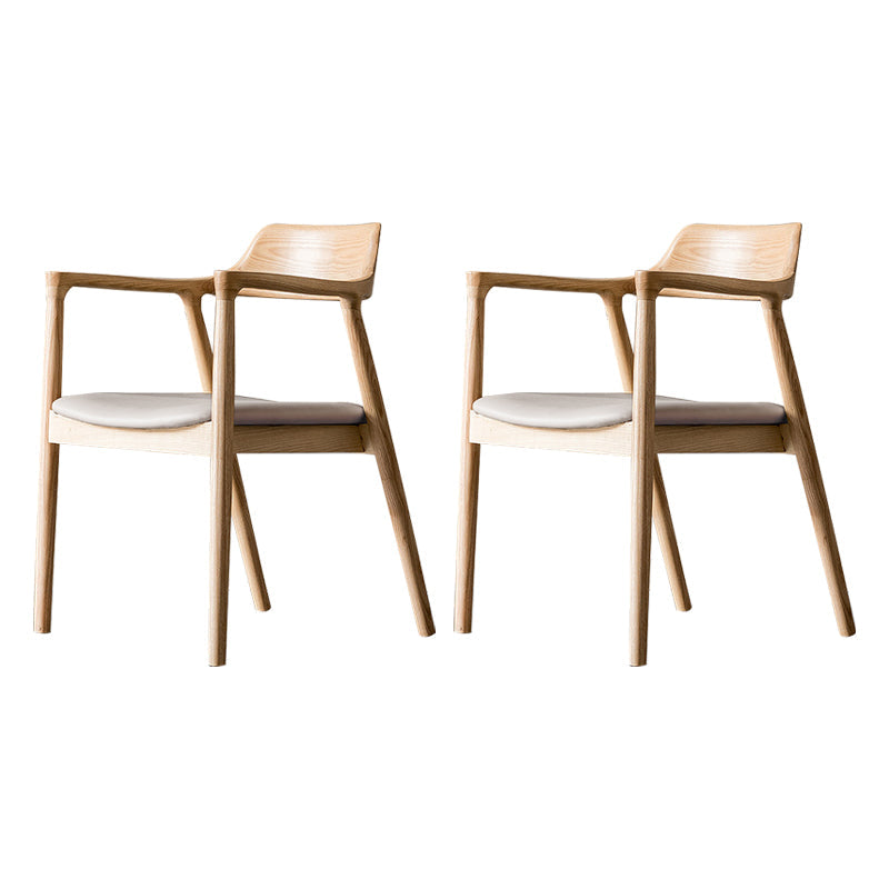 Traditional Wood Dining Arm Chair Faux Leather Dining Chairs for Home Use Natural Wood Almond 2 Piece Set Clearhalo ' kitchen&dining_furn' 'Dining Chairs' 'Dining Tables & Seating' 'dining_chair' 'furn' 'furn_dining_chair' 'Furniture' 'furniture_dining_chair' 'Kitchen & Dining Furniture' 'kitchen' 4260974