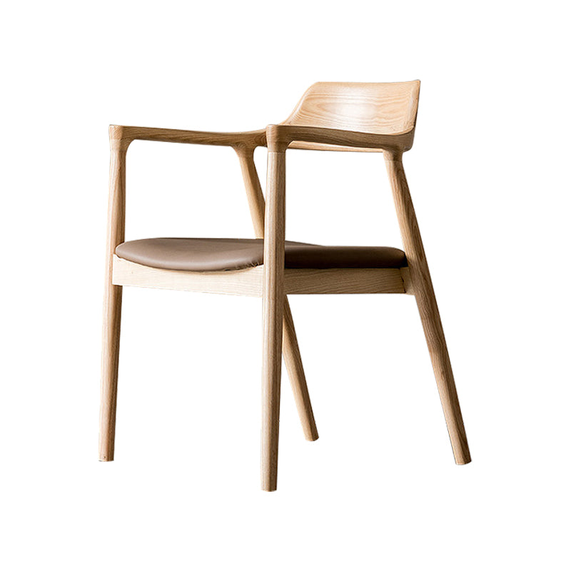 Traditional Wood Dining Arm Chair Faux Leather Dining Chairs for Home Use Clearhalo ' kitchen&dining_furn' 'Dining Chairs' 'Dining Tables & Seating' 'dining_chair' 'furn' 'furn_dining_chair' 'Furniture' 'furniture_dining_chair' 'Kitchen & Dining Furniture' 'kitchen' 4260981