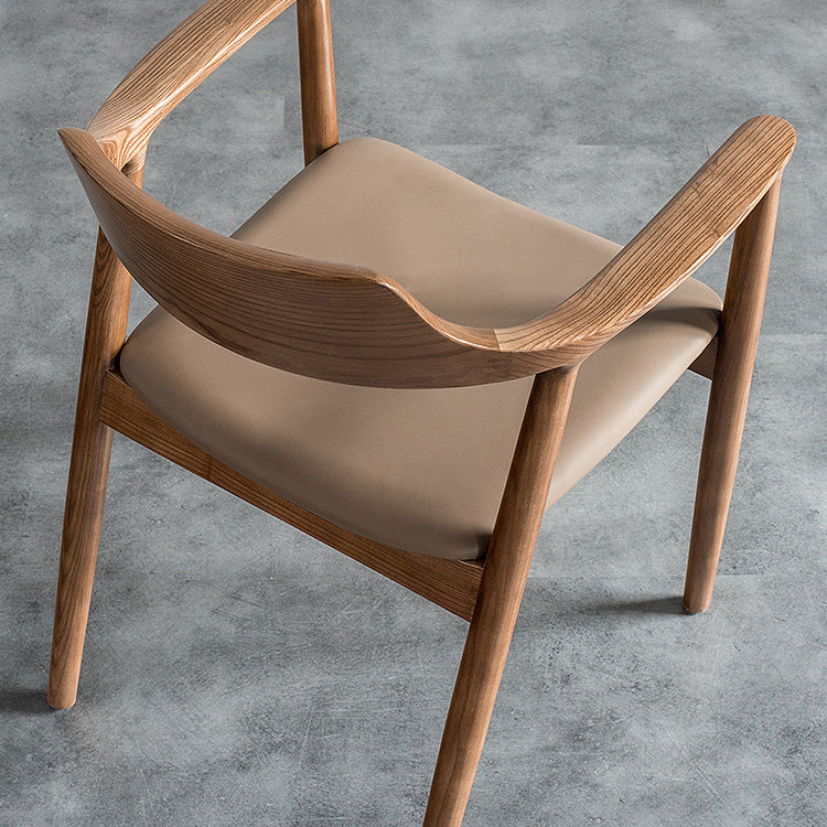 Traditional Wood Dining Arm Chair Faux Leather Dining Chairs for Home Use Clearhalo ' kitchen&dining_furn' 'Dining Chairs' 'Dining Tables & Seating' 'dining_chair' 'furn' 'furn_dining_chair' 'Furniture' 'furniture_dining_chair' 'Kitchen & Dining Furniture' 'kitchen' 4260982