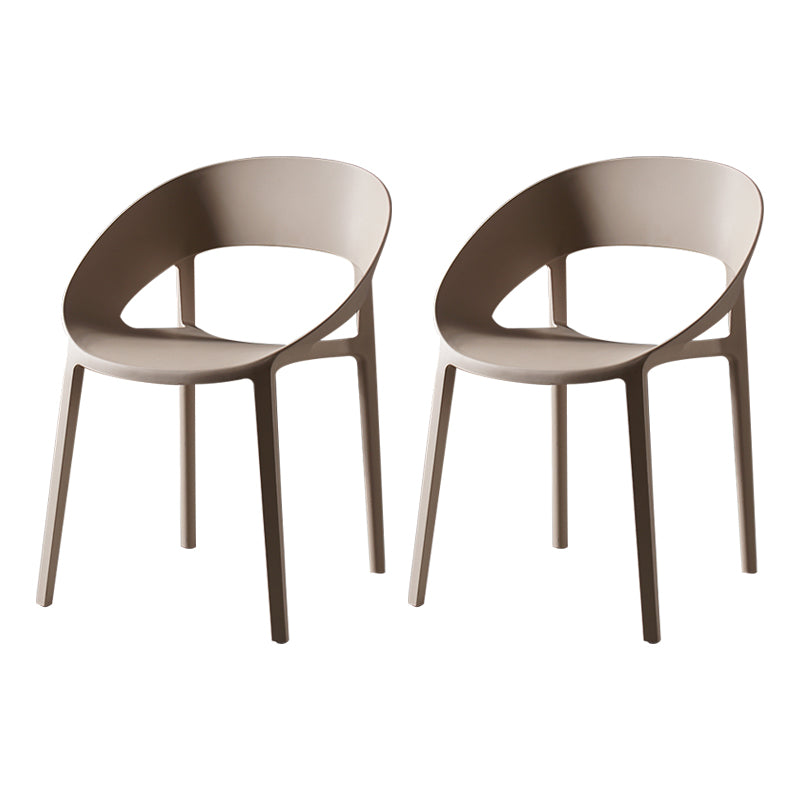 Minimalist Style Plastic Dining Armless Chair Open Back Dining Side Chair Beige 2 Piece Set Clearhalo ' kitchen&dining_furn' 'Dining Chairs' 'Dining Tables & Seating' 'dining_chair' 'furn' 'furn_dining_chair' 'Furniture' 'furniture_dining_chair' 'Kitchen & Dining Furniture' 'kitchen' 4260985