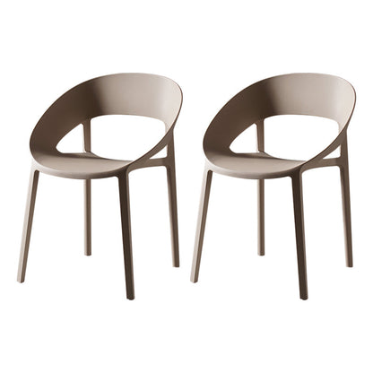 Minimalist Style Plastic Dining Armless Chair Open Back Dining Side Chair Beige 2 Piece Set Clearhalo ' kitchen&dining_furn' 'Dining Chairs' 'Dining Tables & Seating' 'dining_chair' 'furn' 'furn_dining_chair' 'Furniture' 'furniture_dining_chair' 'Kitchen & Dining Furniture' 'kitchen' 4260985