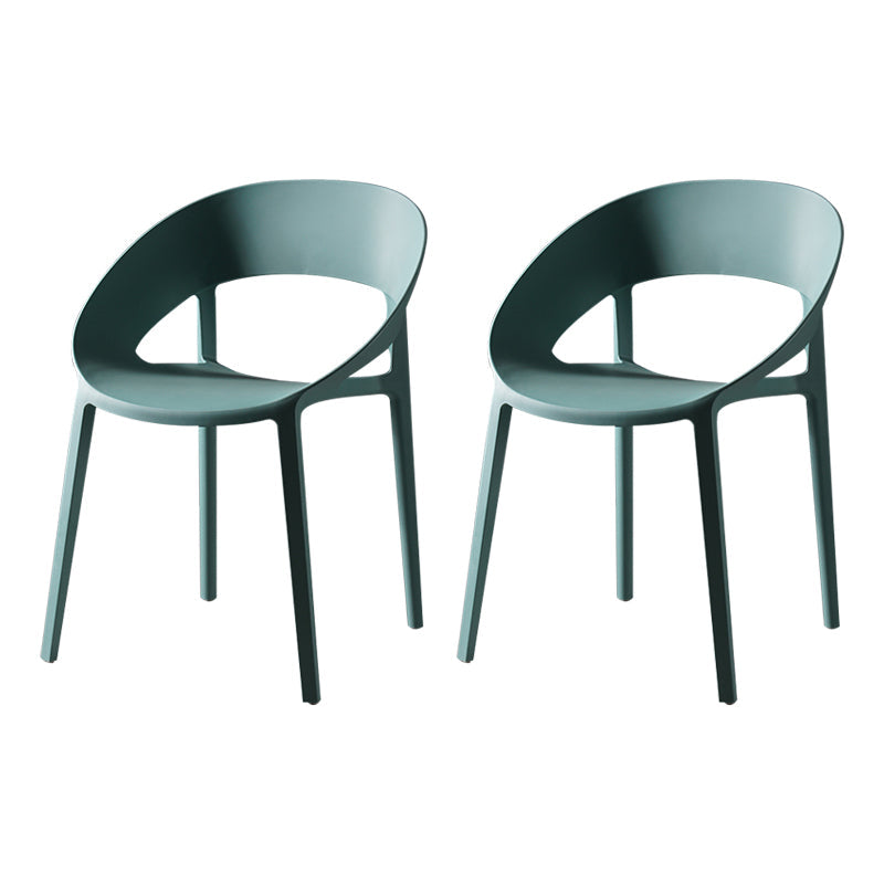 Minimalist Style Plastic Dining Armless Chair Open Back Dining Side Chair Navy 2 Piece Set Clearhalo ' kitchen&dining_furn' 'Dining Chairs' 'Dining Tables & Seating' 'dining_chair' 'furn' 'furn_dining_chair' 'Furniture' 'furniture_dining_chair' 'Kitchen & Dining Furniture' 'kitchen' 4260988