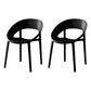 Minimalist Style Plastic Dining Armless Chair Open Back Dining Side Chair Black 2 Piece Set Clearhalo ' kitchen&dining_furn' 'Dining Chairs' 'Dining Tables & Seating' 'dining_chair' 'furn' 'furn_dining_chair' 'Furniture' 'furniture_dining_chair' 'Kitchen & Dining Furniture' 'kitchen' 4260990