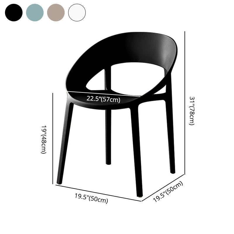 Minimalist Style Plastic Dining Armless Chair Open Back Dining Side Chair Clearhalo ' kitchen&dining_furn' 'Dining Chairs' 'Dining Tables & Seating' 'dining_chair' 'furn' 'furn_dining_chair' 'Furniture' 'furniture_dining_chair' 'Kitchen & Dining Furniture' 'kitchen' 4260996
