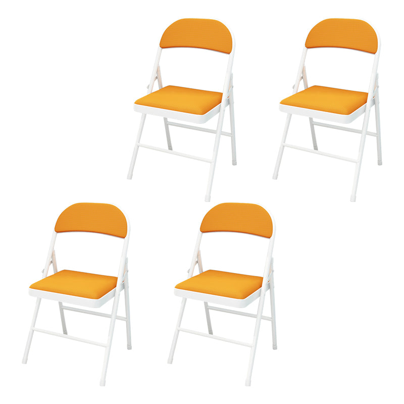 Contemporary Style Open Back Dining Side Chairs Upholstered Side Chair Orange 4 Piece Set Clearhalo ' kitchen&dining_furn' 'Dining Chairs' 'Dining Tables & Seating' 'dining_chair' 'furn' 'furn_dining_chair' 'Furniture' 'furniture_dining_chair' 'Kitchen & Dining Furniture' 'kitchen' 4261007