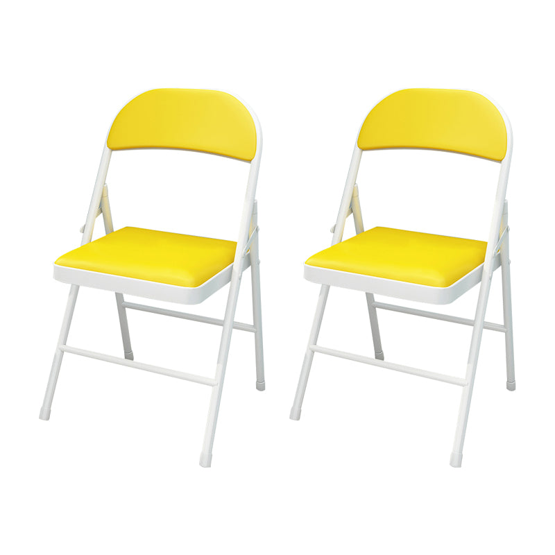 Contemporary Style Open Back Dining Side Chairs Upholstered Side Chair Yellow 2 Piece Set Clearhalo ' kitchen&dining_furn' 'Dining Chairs' 'Dining Tables & Seating' 'dining_chair' 'furn' 'furn_dining_chair' 'Furniture' 'furniture_dining_chair' 'Kitchen & Dining Furniture' 'kitchen' 4261024