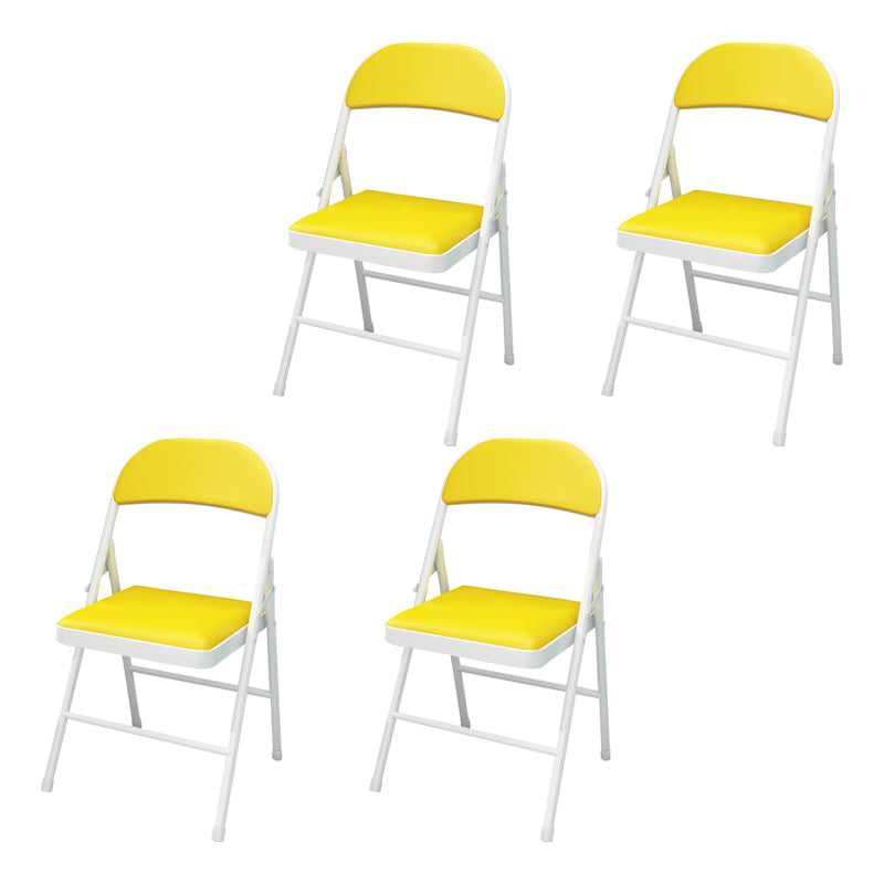 Contemporary Style Open Back Dining Side Chairs Upholstered Side Chair Yellow 4 Piece Set Clearhalo ' kitchen&dining_furn' 'Dining Chairs' 'Dining Tables & Seating' 'dining_chair' 'furn' 'furn_dining_chair' 'Furniture' 'furniture_dining_chair' 'Kitchen & Dining Furniture' 'kitchen' 4261025
