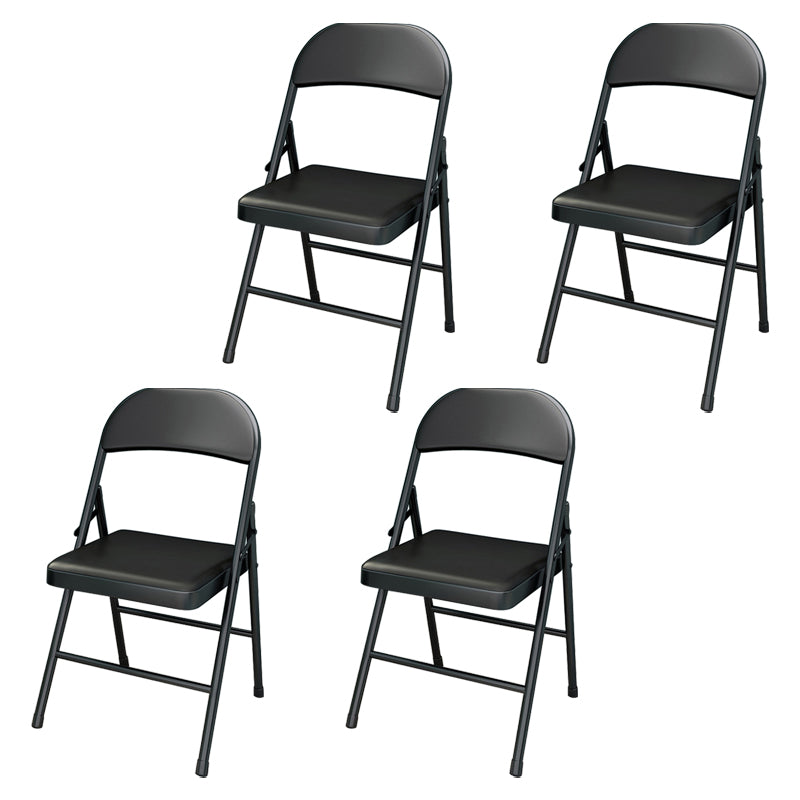 Contemporary Style Open Back Dining Side Chairs Upholstered Side Chair Gloss Black 4 Piece Set Clearhalo ' kitchen&dining_furn' 'Dining Chairs' 'Dining Tables & Seating' 'dining_chair' 'furn' 'furn_dining_chair' 'Furniture' 'furniture_dining_chair' 'Kitchen & Dining Furniture' 'kitchen' 4261040
