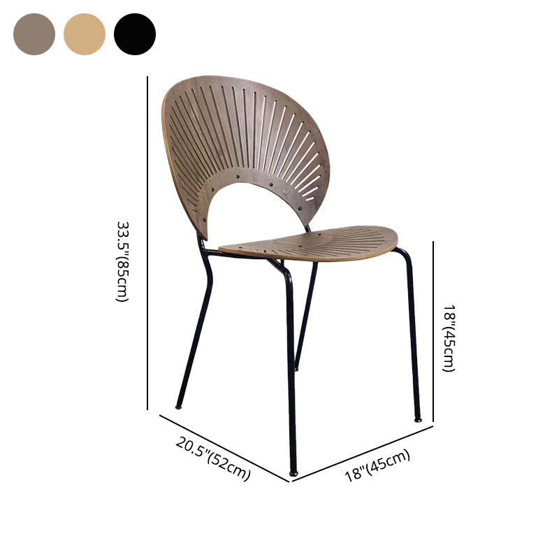 Contemporary Home Side Chair Open Back Metal Legs Wood Dining Room Chair Clearhalo ' kitchen&dining_furn' 'Dining Chairs' 'Dining Tables & Seating' 'dining_chair' 'furn' 'furn_dining_chair' 'Furniture' 'furniture_dining_chair' 'Kitchen & Dining Furniture' 'kitchen' 4261055