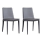 Contemporary Indoor Side Chair Solid Back Metal Upholstered Dining Room Chair Dark Gray 2 Piece Set Clearhalo ' kitchen&dining_furn' 'Dining Chairs' 'Dining Tables & Seating' 'dining_chair' 'furn' 'furn_dining_chair' 'Furniture' 'furniture_dining_chair' 'Kitchen & Dining Furniture' 'kitchen' 4261058